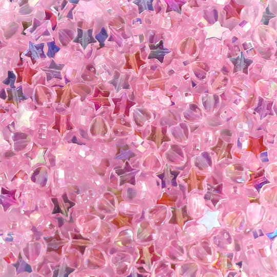 Pink AB Star & Heart Acrylic Beads, 450ct. by Bead Landing™
